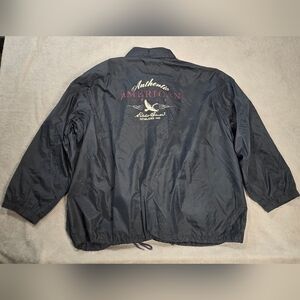 Vintage Eddie Bauer Windbreaker Rain Snap-on Hoodie Jacket Men's 3XL Big Tall